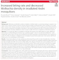 Increased biting rate and decreased Wolbachia density in irradiated Aedes mosquitoes